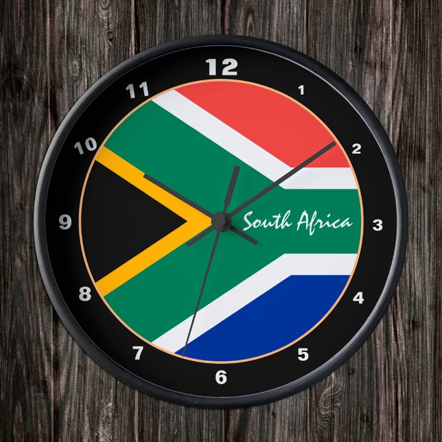 Patriotische Afrikanische Flagge, Südafrika Zuhaus Runde Wanduhr (Von Creator hochgeladen)