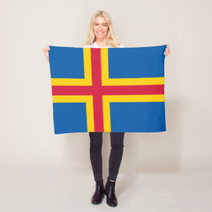 Patriotische Åland-Inseln-Flagge Fleecedecke