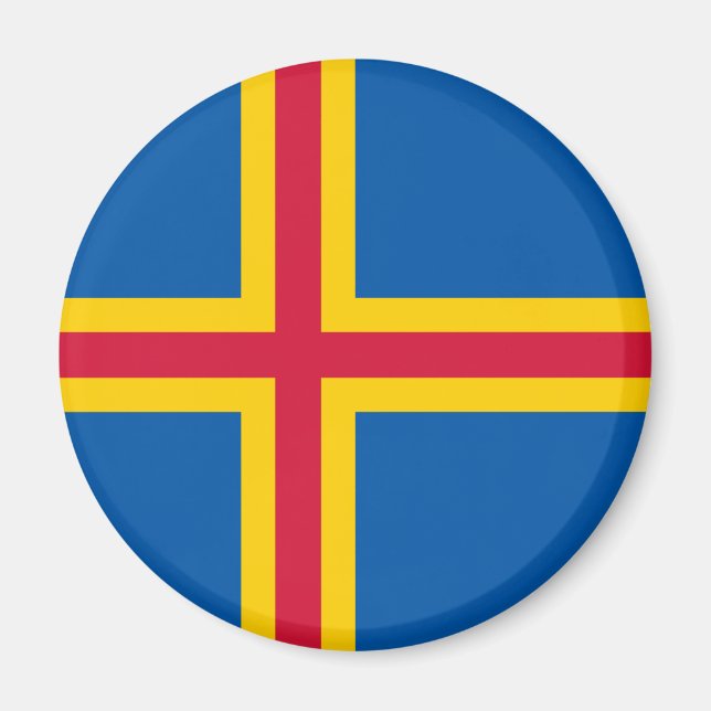 Patriotische Åland-Inseln-Flagge Magnet (Vorne)