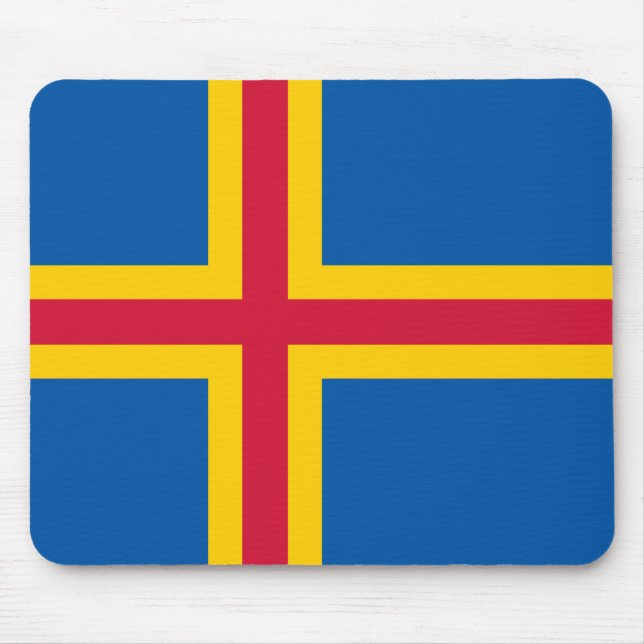 Patriotische Åland-Inseln-Flagge Mousepad (Vorne)