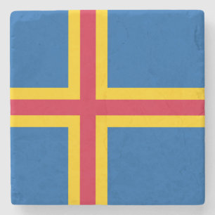 Patriotische Åland-Inseln-Flagge Steinuntersetzer