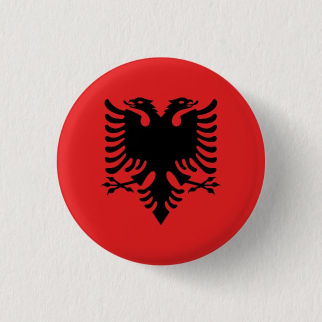 Patriotische albanische Flagge Button (Vorderseite)