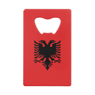 Patriotische albanische Flagge Geldbeutel Flaschenöffner