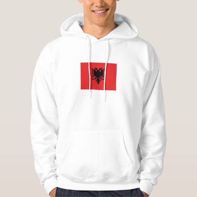 Patriotische albanische Flagge Hoodie (Vorderseite)
