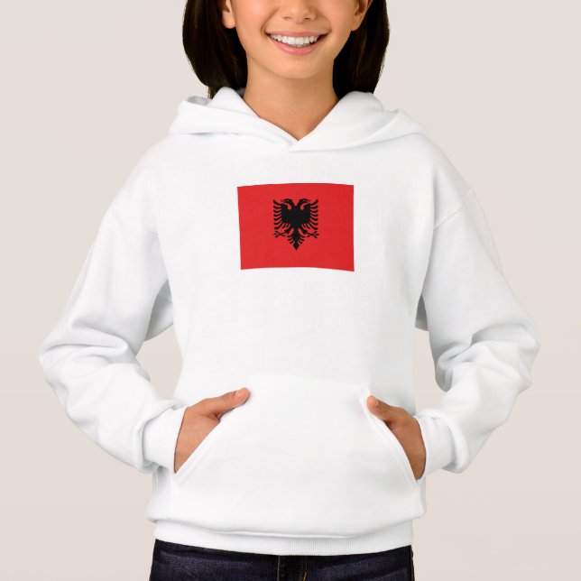 Patriotische albanische Flagge Hoodie (Vorderseite)