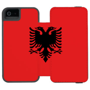 Patriotische albanische Flagge Incipio Watson™ iPhone 5 Geldbörsen Hülle