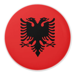 Patriotische albanische Flagge Keramikknauf