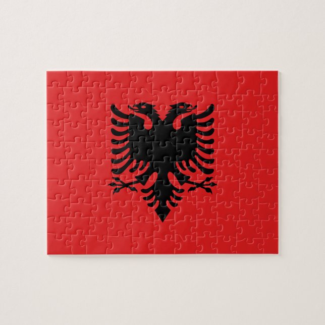 Patriotische albanische Flagge Puzzle (Horizontal)