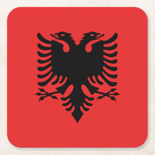 Patriotische albanische Flagge Rechteckiger Pappuntersetzer
