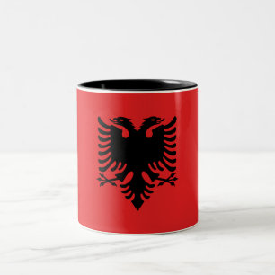 Patriotische albanische Flagge Zweifarbige Tasse