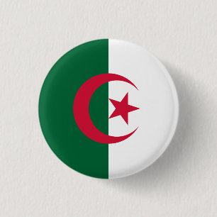 Patriotische algerische Flagge Button
