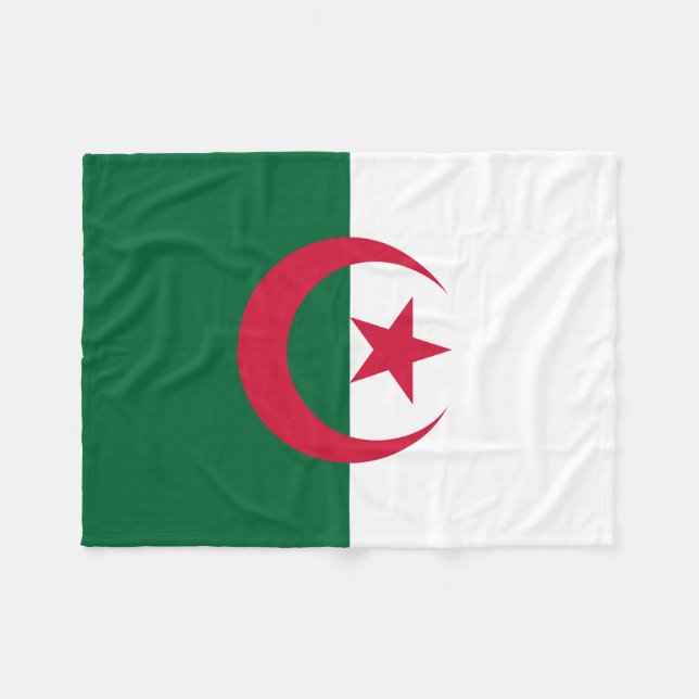 Patriotische algerische Flagge Fleecedecke (Vorderseite (Horizontal))