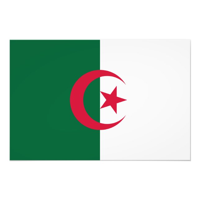 Patriotische algerische Flagge Fotodruck (Vorne)
