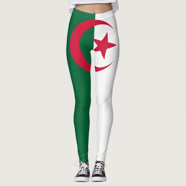Patriotische algerische Flagge Leggings (Vorderseite)