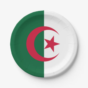 Patriotische algerische Flagge Pappteller