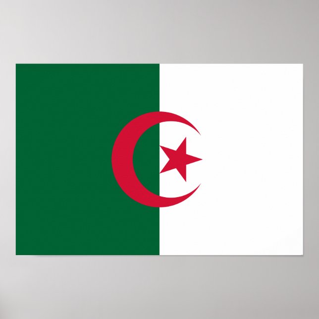 Patriotische algerische Flagge Poster (Vorne)