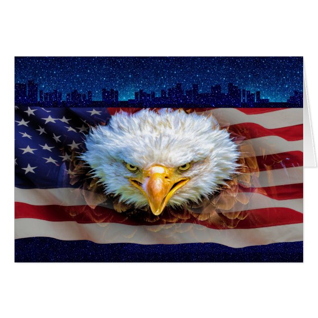 Patriotische American Eagle Stationery Note Card (Vorderseite (Horizontal))