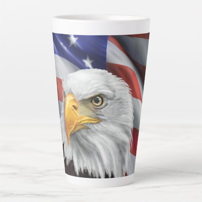 Patriotische American Flag Bald Eagle Coffee Tasse (Vorderseite)