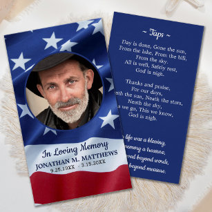 Patriotische American Flag Foto Beerdigungskarte