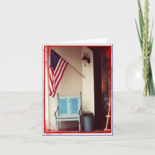 Patriotische American Flag Note Card Dankeskarte (Vorderseite)