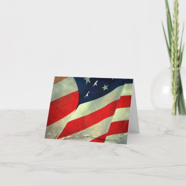 Patriotische American Flag Note Card Dankeskarte (Vorderseite)