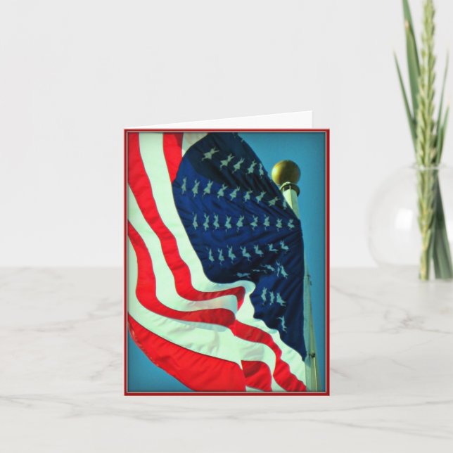 Patriotische American Flag Note Card Dankeskarte (Vorderseite)