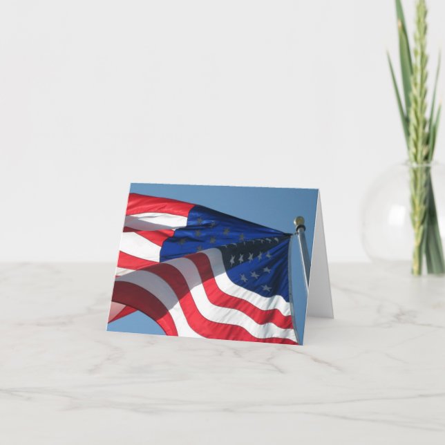 Patriotische American Flag Note Card Dankeskarte (Vorderseite)