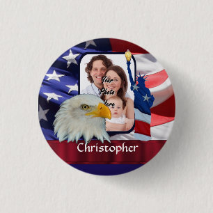 Patriotische American Icon Fotovorlage Button