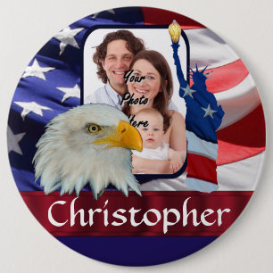 Patriotische American Icon Fotovorlage Button