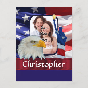Patriotische American Icon Fotovorlage Postkarte