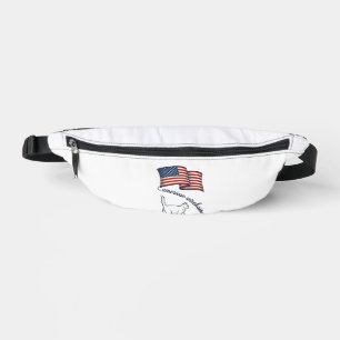 Patriotische American Wirehair Katze Vintage Desig Bauchtasche