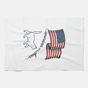 Patriotische American Wirehair Katze Vintage Desig Geschirrtuch