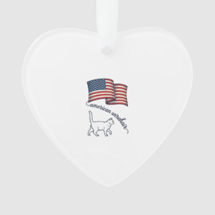 Patriotische American Wirehair Katze Vintage Desig Ornament