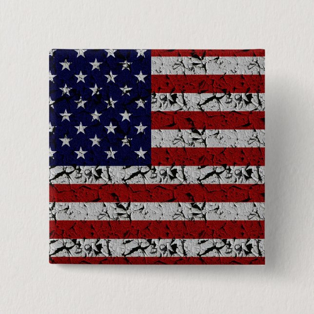 Patriotische Amerikaner USA-Flagge von Vereinigten Button (Vorderseite)