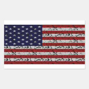 Patriotische Amerikaner USA-Flagge von Vereinigten Rechteckiger Aufkleber