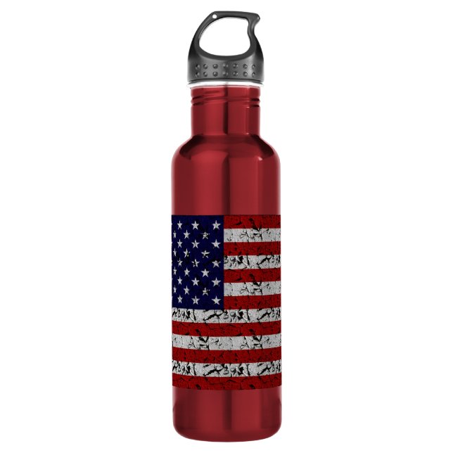 Patriotische Amerikaner USA-Flagge von Vereinigten Trinkflasche (Vorderseite)