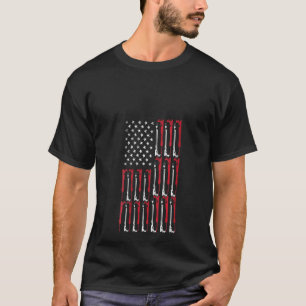 Patriotische Amerikanerin beim Tauchen Angeln T-Shirt