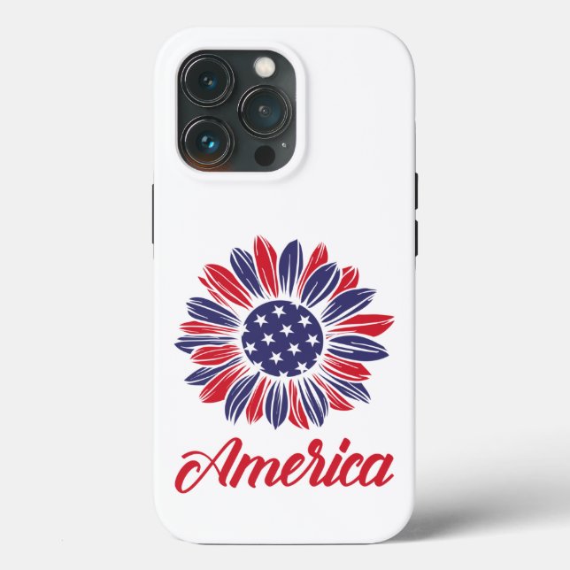 Patriotische Amerikanerin Sonnenblume Case-Mate iPhone Hülle (Rückseite)