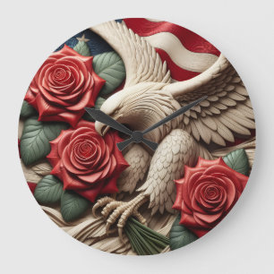 Patriotische Amerikanische Adleruhr Große Wanduhr