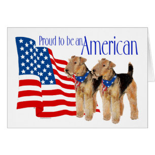 Patriotische amerikanische Airedales