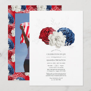 Patriotische amerikanische Blumenfeier Einladung