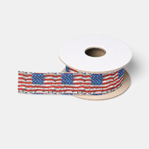 Patriotische amerikanische Fahne gebrochen Satinband