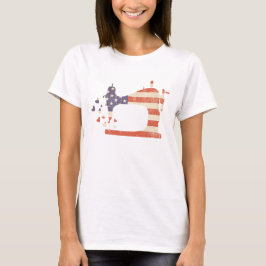Patriotische amerikanische Flag-Nähmaschine T-Shirt