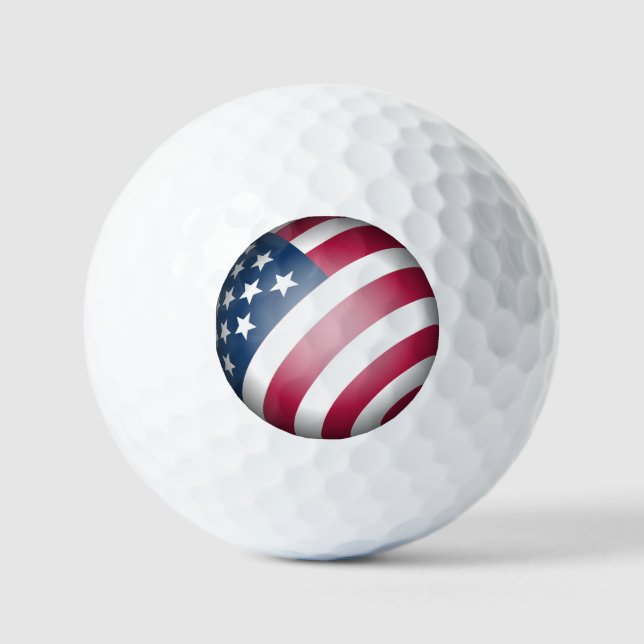 Patriotische amerikanische Flagge, 3D Globe Art Golfball (Vorderseite)