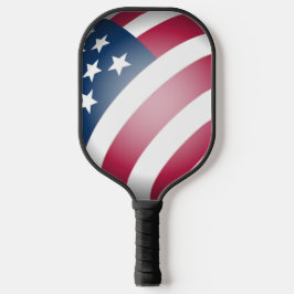 Patriotische amerikanische Flagge, 3D Globe Art Pickleball Schläger