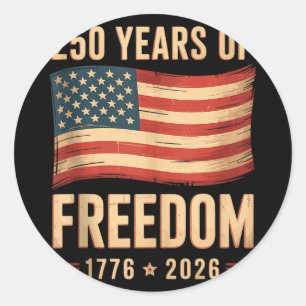 Patriotische amerikanische Flagge 4. Juli 250. Jah Runder Aufkleber