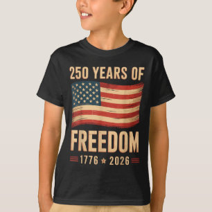 Patriotische amerikanische Flagge 4. Juli 250 Jahr T-Shirt
