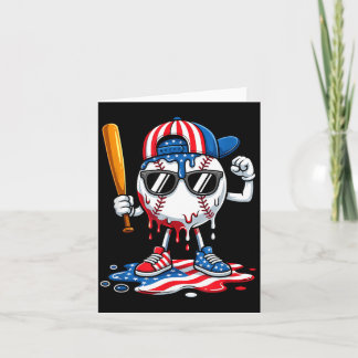 Patriotische amerikanische Flagge 4. Juli Baseball Karte