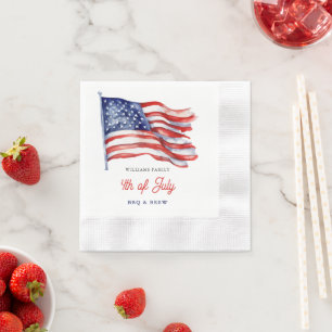 Patriotische amerikanische Flagge 4. Juli Familien Serviette
