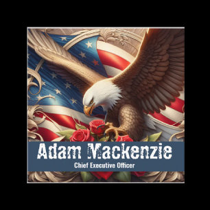 Patriotische amerikanische Flagge Adler Visitenkar Quadratische Visitenkarte